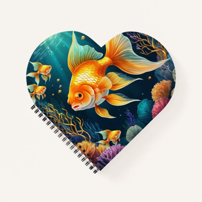Goldfisch unter Wasser Notizbuch (Vorderseite)