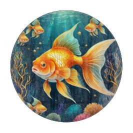 Goldfisch unter Wasser Schneidebrett
