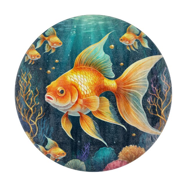 Goldfisch unter Wasser Schneidebrett (Vorderseite)