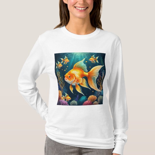 Goldfisch unter Wasser T-Shirt (Vorderseite)