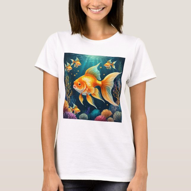 Goldfisch unter Wasser T-Shirt (Vorderseite)
