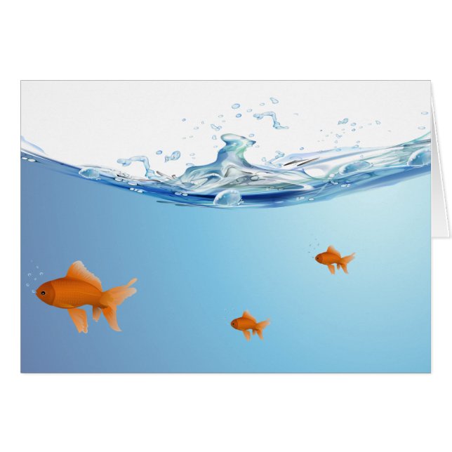 Goldfisch unter Wasseraquarium (Vorderseite (Horizontal))