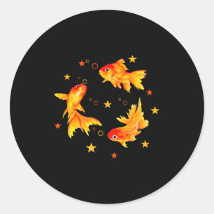 Goldfisch, vintage Retro Beachy Nge Lustiges Gesch Runder Aufkleber