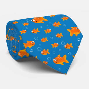 Goldfische, Blasen auf einem änderbaren blauen Hin Krawatte