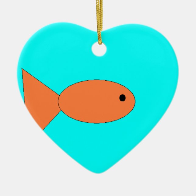 Goldfische schwimmen im Ozean, Kunst von Kindern:) Keramikornament (Vorne)