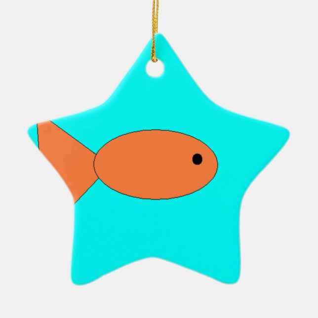Goldfische schwimmen im Ozean, Kunst von Kindern:) Keramikornament (Vorne)