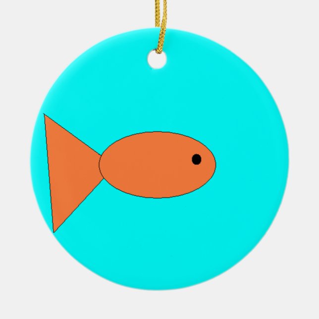 Goldfische schwimmen im Ozean, Kunst von Kindern:) Keramikornament (Vorne)