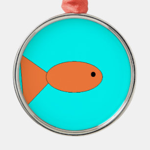 Goldfische schwimmen im Ozean, Kunst von Kindern:) Ornament Aus Metall