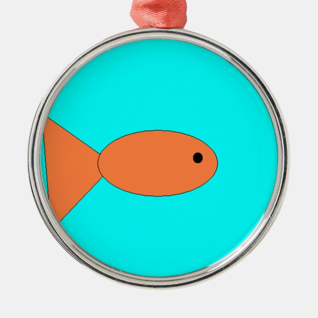 Goldfische schwimmen im Ozean, Kunst von Kindern:) Ornament Aus Metall (Vorne)