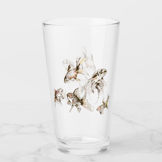 Goldfischglas - Malerei Glas (Vorderseite)