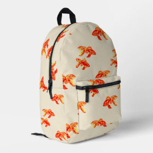 Goldfischmuster (rot und gelb) bedruckter rucksack