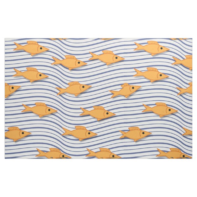Goldfischschule Stoff (Fat Quarter (45,7 x 55,9 cm))