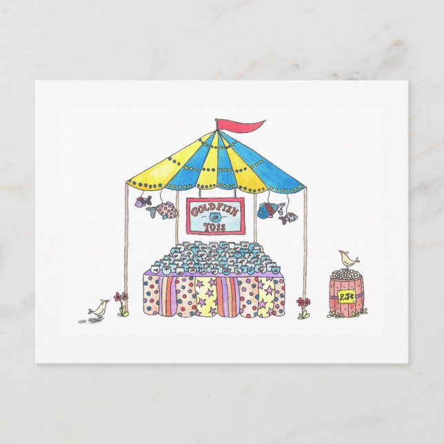 Goldfischweitwurf Postkarte (Vorderseite)