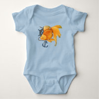 Goldfish Anchor Ship Wheel Nautical Bodysuit