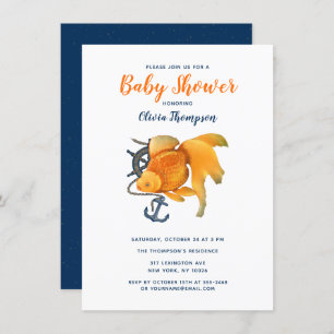 Goldfish Ankerschiff — nautische Einladung