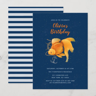 Goldfish Ankerschiff — nautische Einladung