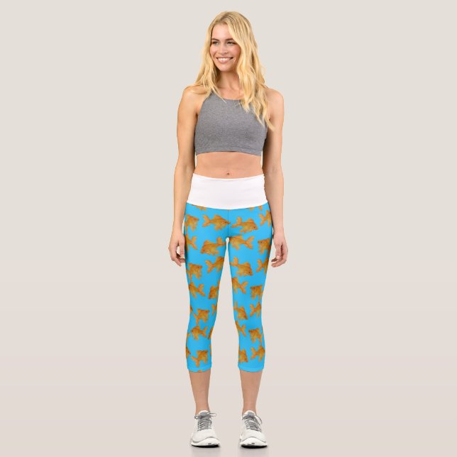 Goldfish-Aquarell-Leggings Capri Leggings (Vorderseite)