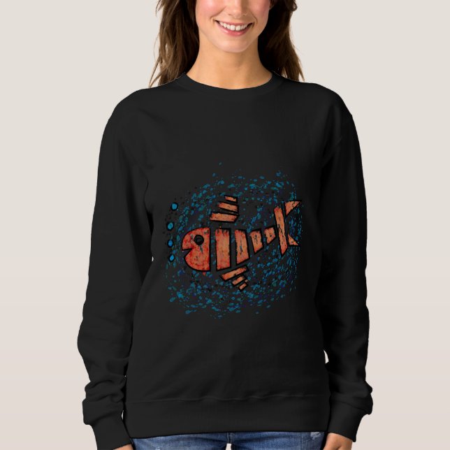 Goldfish Artwork farbenfroh Sweatshirt (Vorderseite)