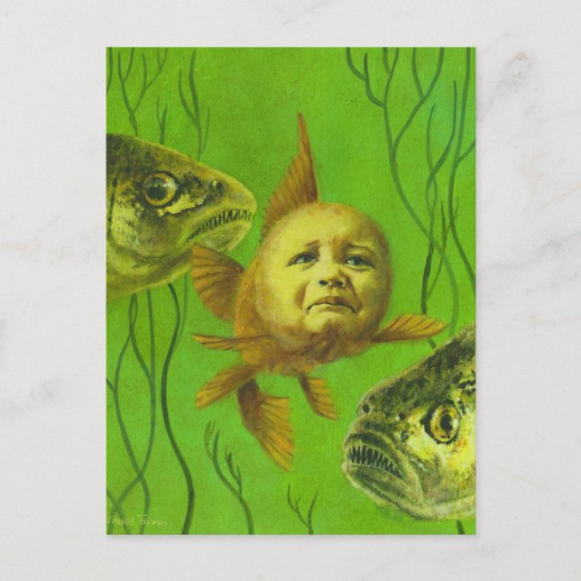 Goldfish Baby Mutant Design Postkarte (Vorderseite)