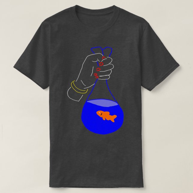 Goldfish Bag Neon Illustration Geschenk T-Shirt (Design vorne)