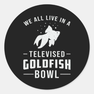 Goldfish Bowl Fischen Niedliches Aquarium Tierfisc Runder Aufkleber
