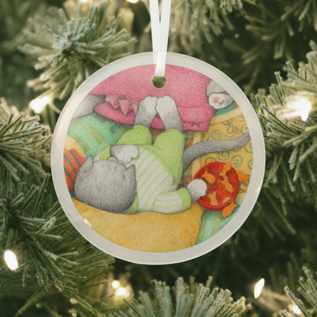 GOLDFISH CRACKERS KITTY Glass Circle Ornament Aus Glas (InSitu)