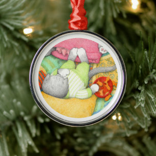 GOLDFISH CRACKERS KITTY Premium RUNDFUNK Ornament Aus Metall