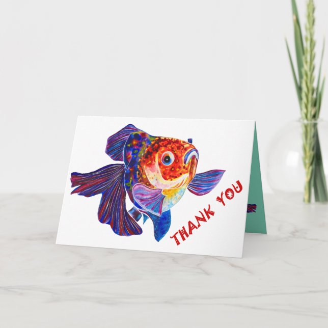 Goldfish Design "danke" Grußkarte Dankeskarte (Vorderseite)