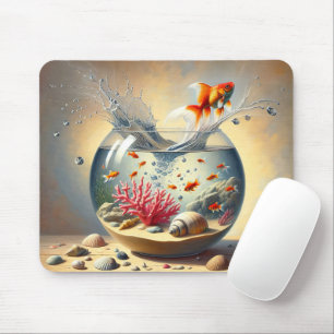 Goldfish entkommen der Fischschüssel Mousepad