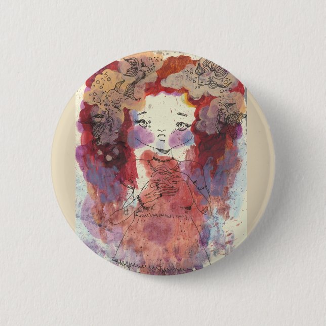 Goldfish-Gedanken-Button Button (Vorderseite)