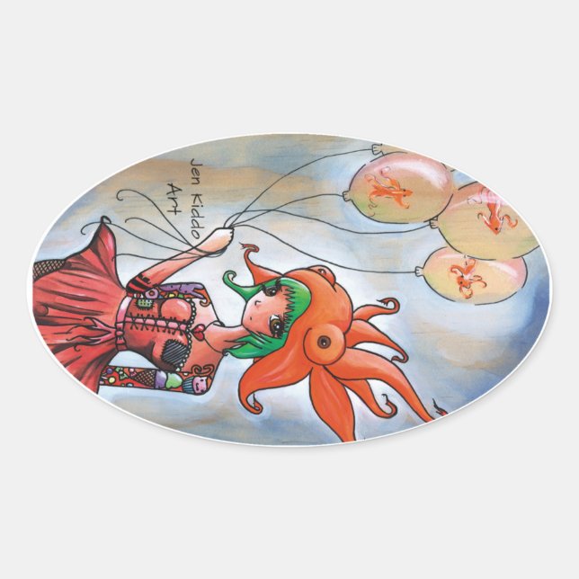 Goldfish Girl Sticker (Vorderseite)