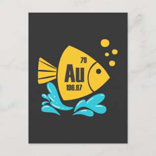 Goldfish Gold Element Chemie Chemist Postkarte
