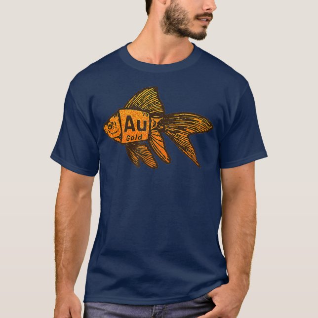 Goldfish Gold Periodic Table System Fishkeeping T-Shirt (Vorderseite)