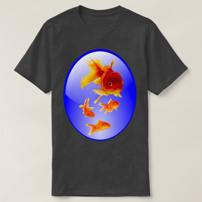 Goldfish in einem Aquarium T-Shirt (Design vorne)