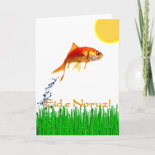 Goldfish Jumping Persia New Year Eid e Noruz Feiertagskarte