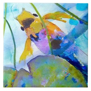 Goldfish Keramik Tile (6" Quadrat) Fliese