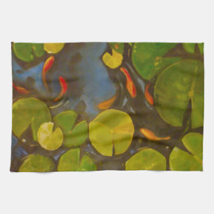 Goldfish Koi Pond Water Lilies Geschirrtuch
