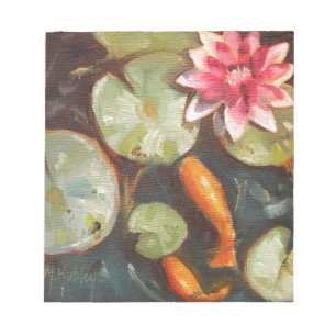 Goldfish Koi Pond Water Lilies Notizblock