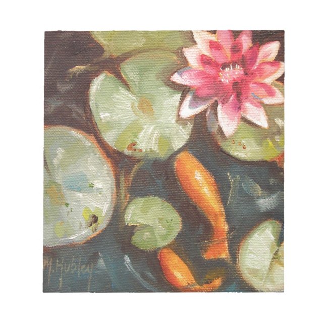 Goldfish Koi Pond Water Lilies Notizblock (Vorderseite)