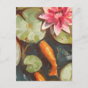 Goldfish Koi Pond Water Lilies Postkarte