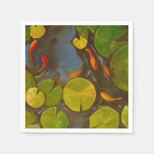 Goldfish Koi Pond Water Lilies Serviette