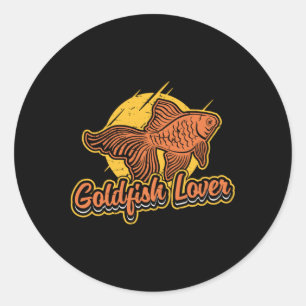 Goldfish Lover Aquarium Vintag Retro Animal Fish Runder Aufkleber