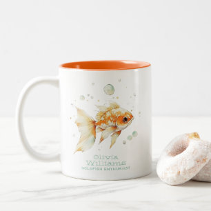 Goldfish Lover Enthusiast Aquarist Personalisiert Zweifarbige Tasse