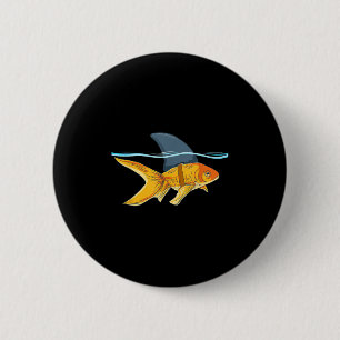 Goldfish mit Fin Shark Funny Funny Fi Shirt Button