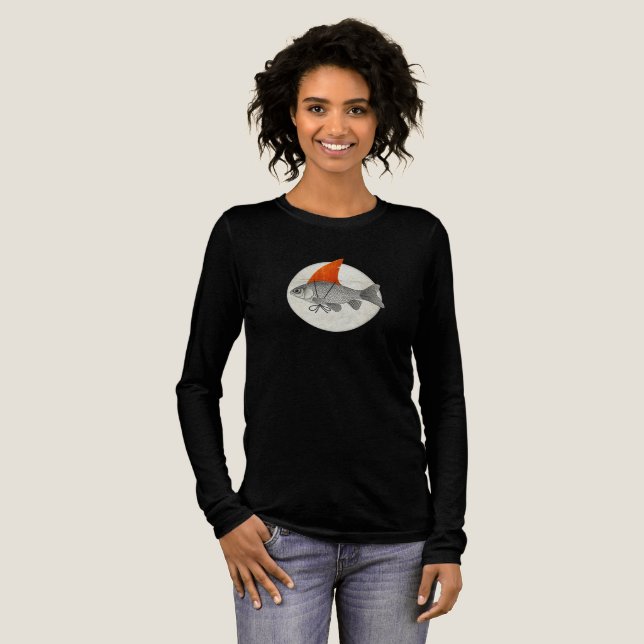 Goldfish mit Haiflossen Tri-Blend Shirt (Volle Vorderseite)