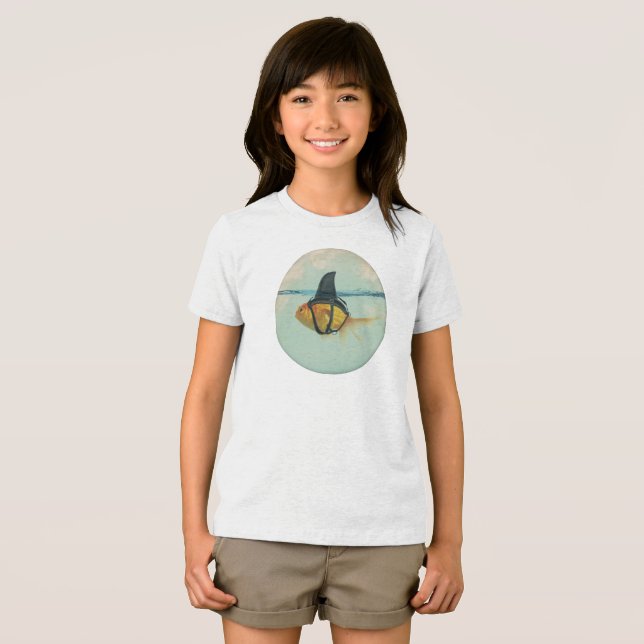 Goldfish mit Haiflossen Tri-Blend Shirt (Vorderseite Voll)