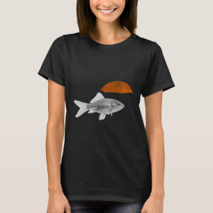 Goldfish mit rotem Schirm Pop Retro T-Shirt