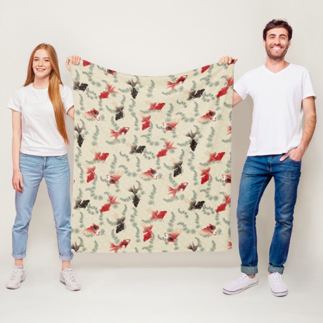 Goldfish Muster, japanisches Design Fleecedecke (Beispiel)