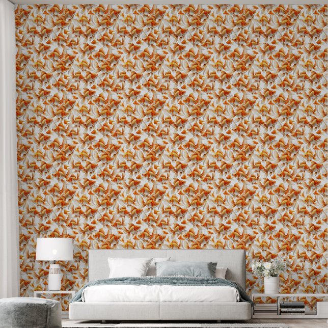 Goldfish Muster Tapete und Vorhang (Schlafzimmer)