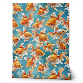 Goldfish Muster | Tapete und Vorhangdesign